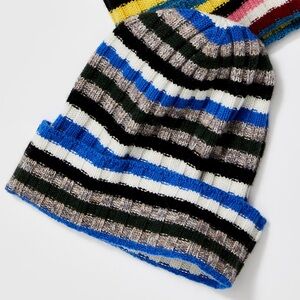 NWOT Free People Rib Stripe Recycled Cashmere Beanie O/S